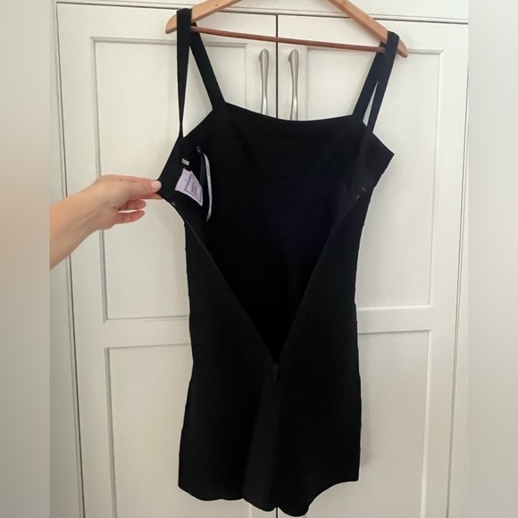 HERVE LEGER Size S Black Rayon Cocktail A-line Dress - Picture 7 of 8